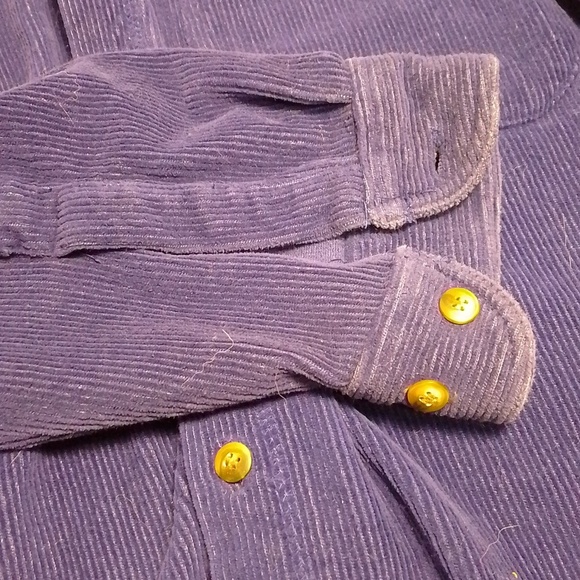Mens America/Gas station corduroy royal blue button down shirt medium - Picture 5 of 6